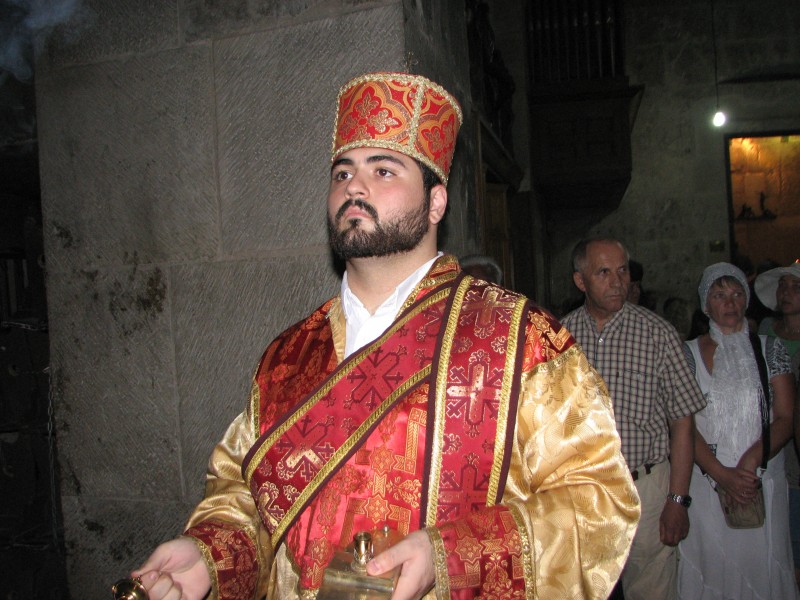 A person in Jerusalem in the Church where Jesus resurrected, Israel, 2011