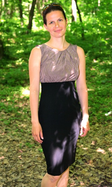 a beautiful brunette Catholic woman in a forest in May 2013, portrait 1/4
