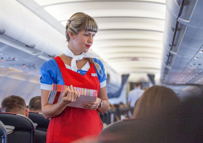 a cute stewardess photographed in August 2014, photo 1/2