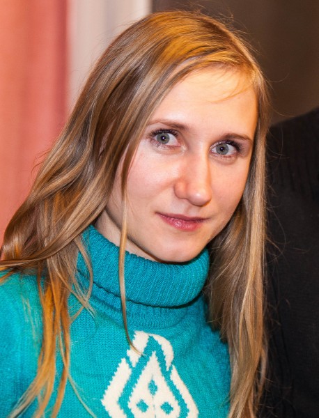a young blond woman photographed in January 2014, portrait 2 out of 2