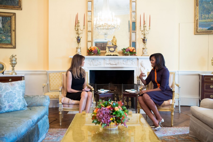 Melania Trump with Michelle Obama at the White House