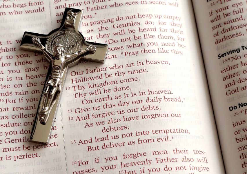 Lord's Prayer and a crucifix