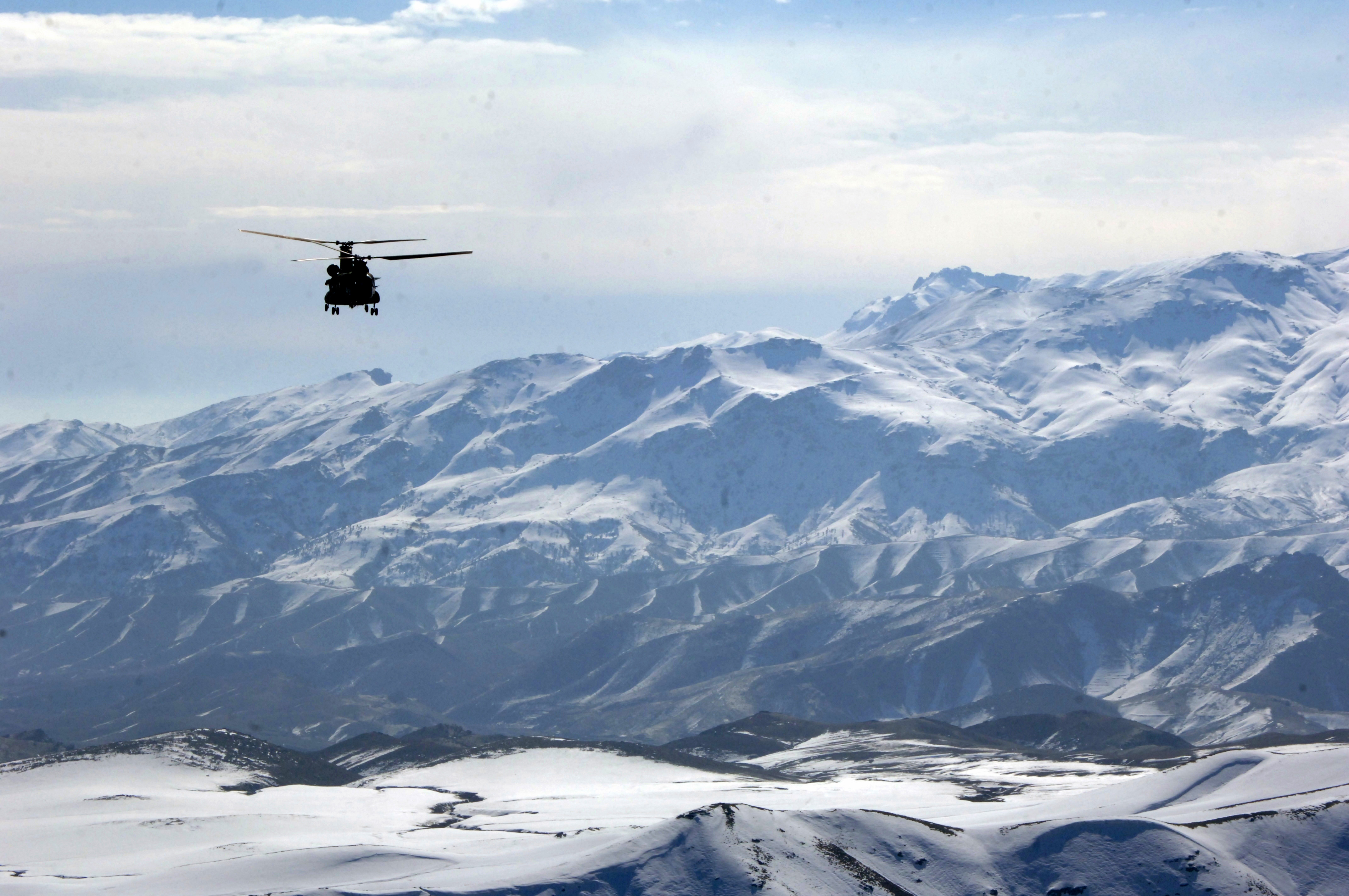 Afghan mountains helicopter