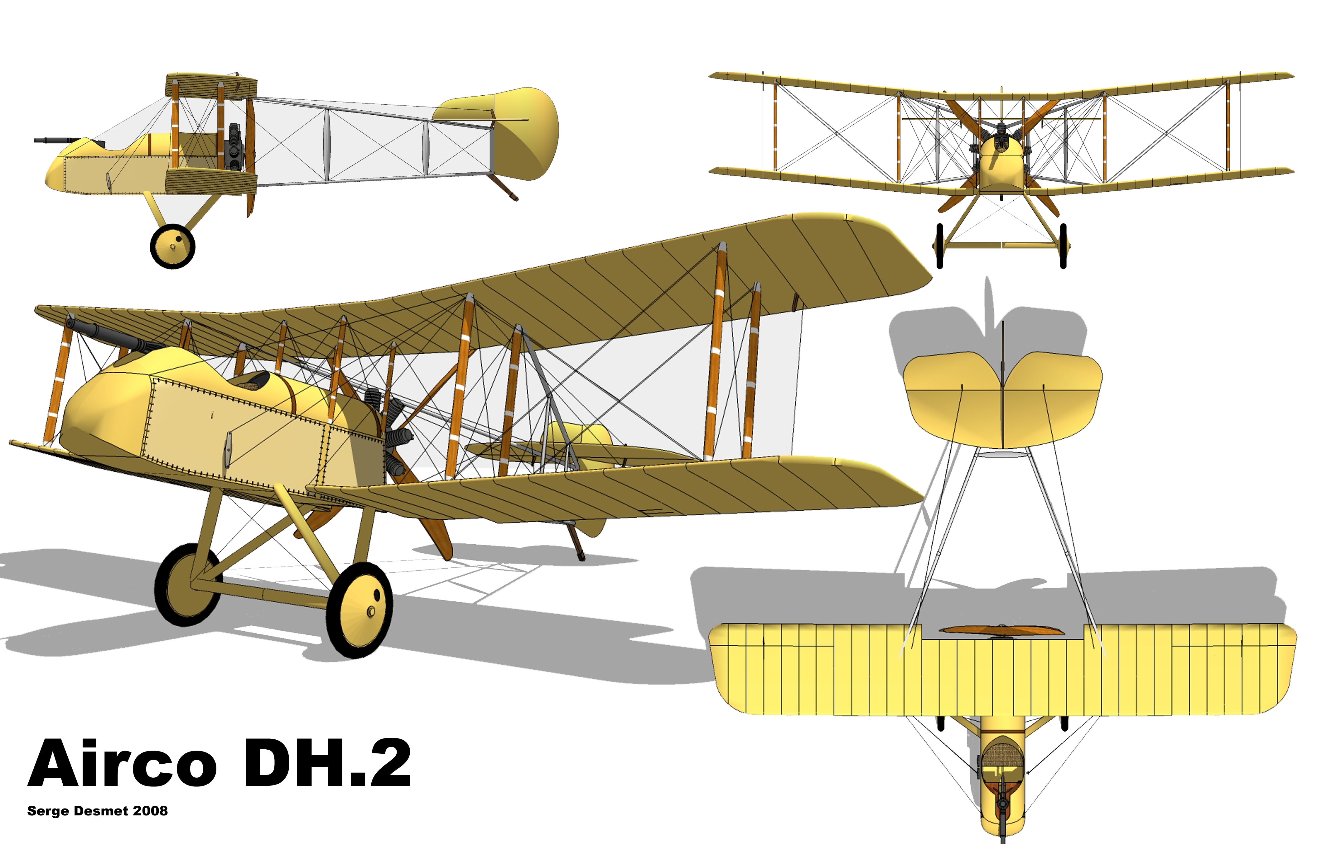 Airco DH-2 3 vues