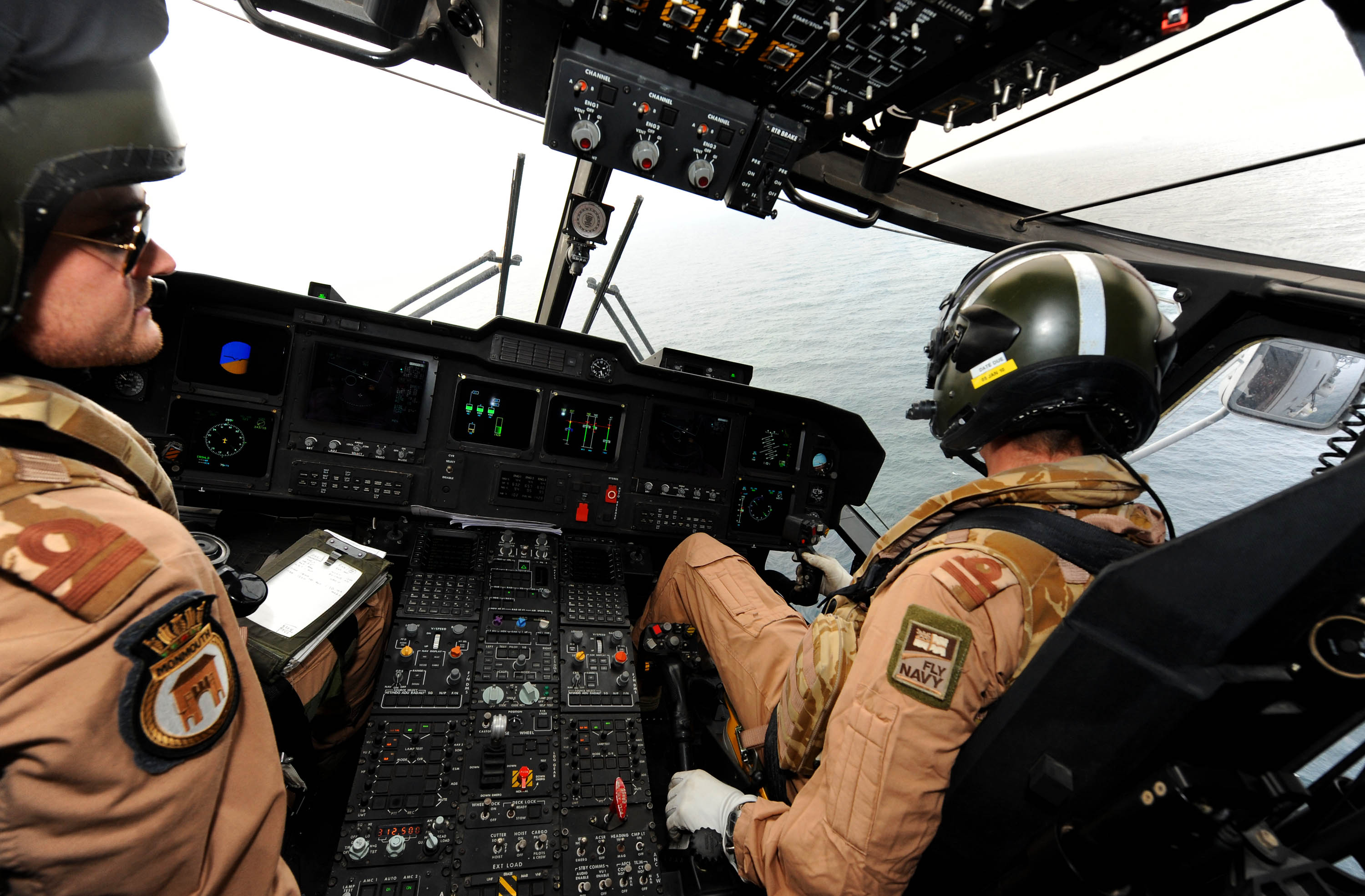 Aircrew Onboard Royal Navy Merlin Helicopter MOD 45150943