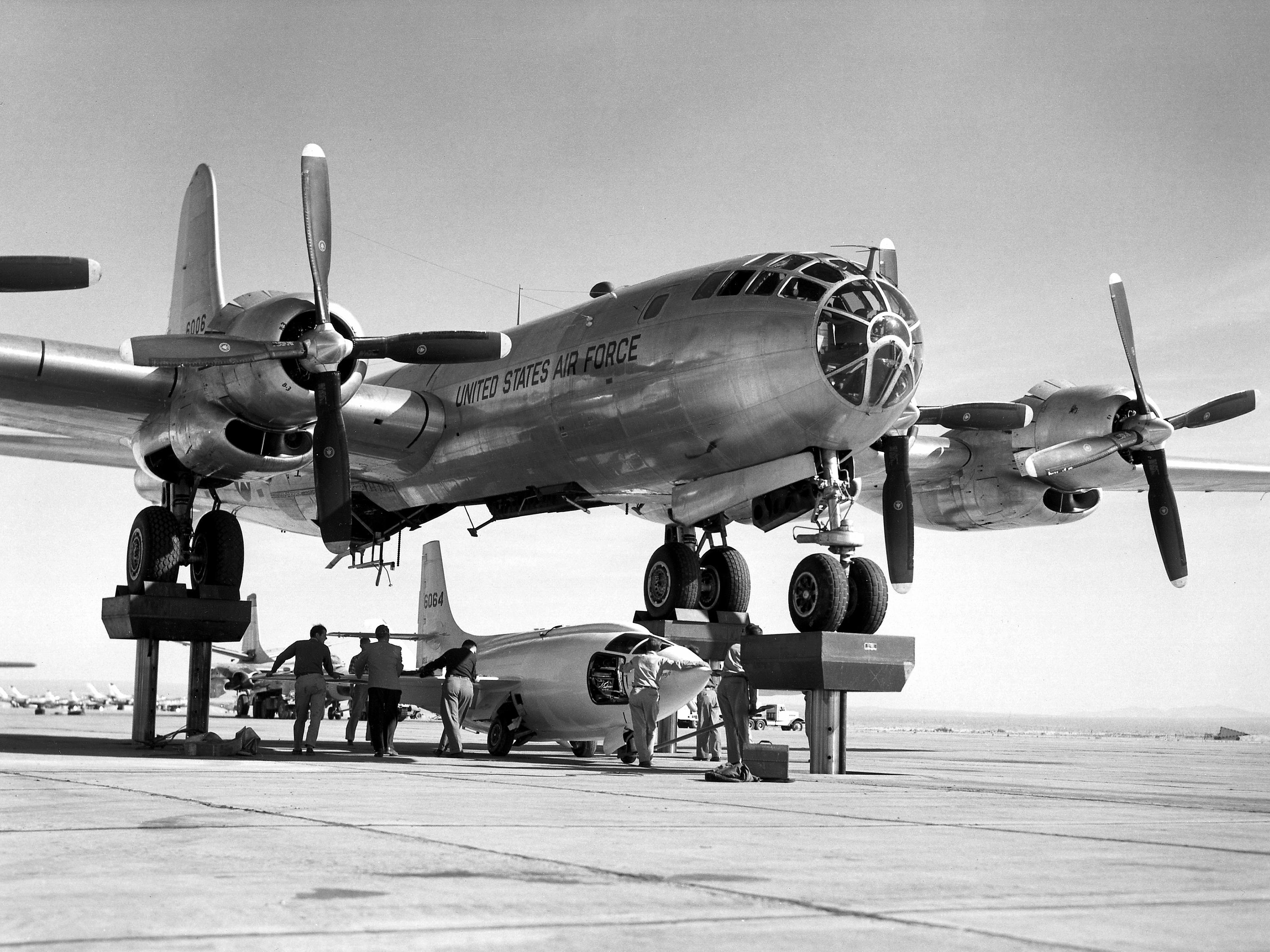 Bell X-1-3 being mated with the motherplane
