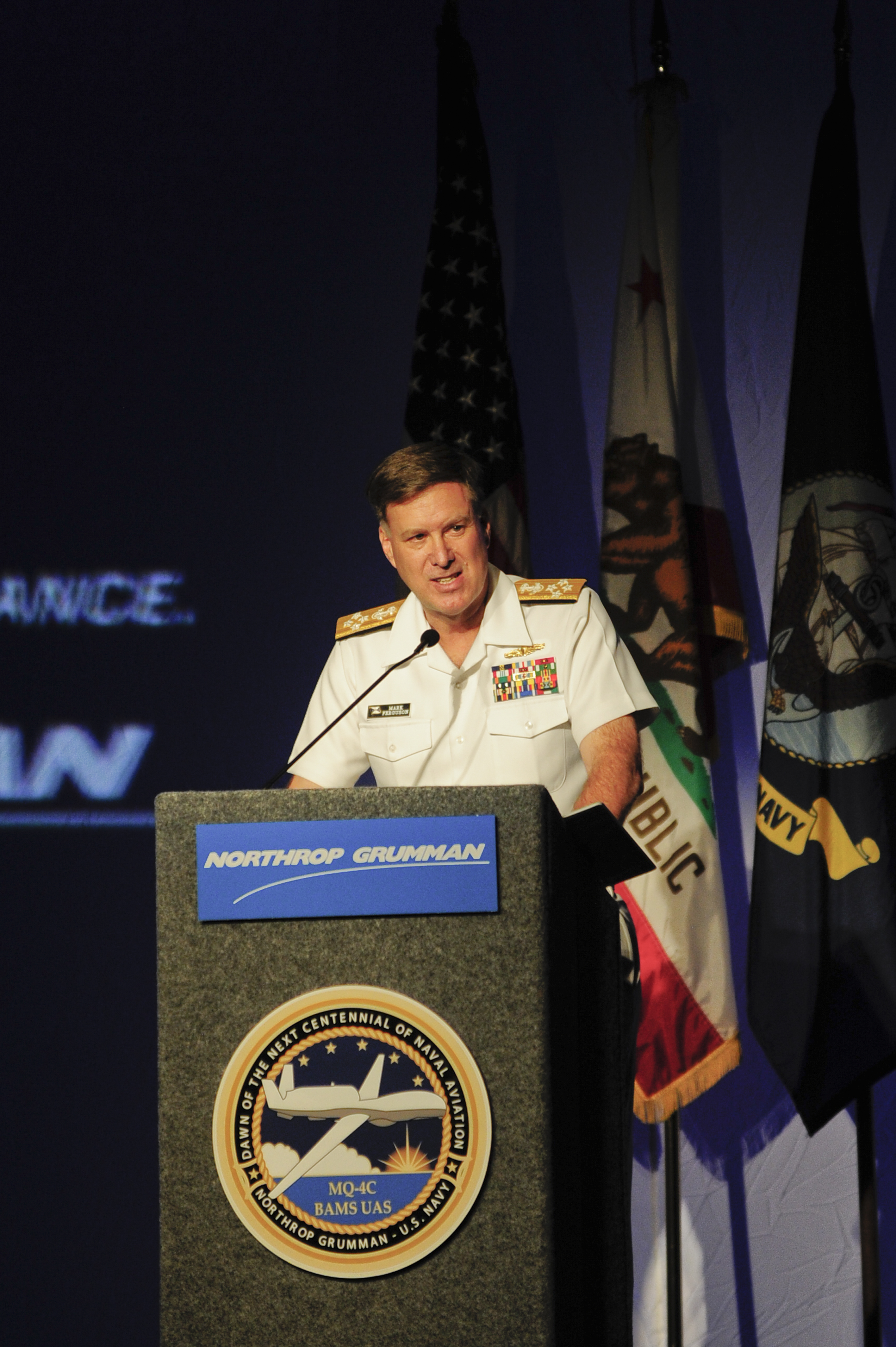 Flickr - Official U.S. Navy Imagery - The Vice Chief of Naval Operations delivers remarks at the unveiling of the U.S. Navy MQ-4C Broad Area Maritime Surveillance unmanned aircraft system.
