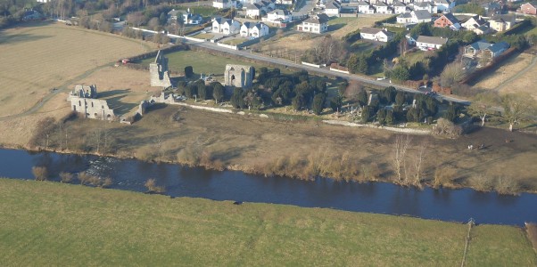 A view taken by hot air balloon pilot Aidan Murphy over the River Boyne, Trim, County Meath.
