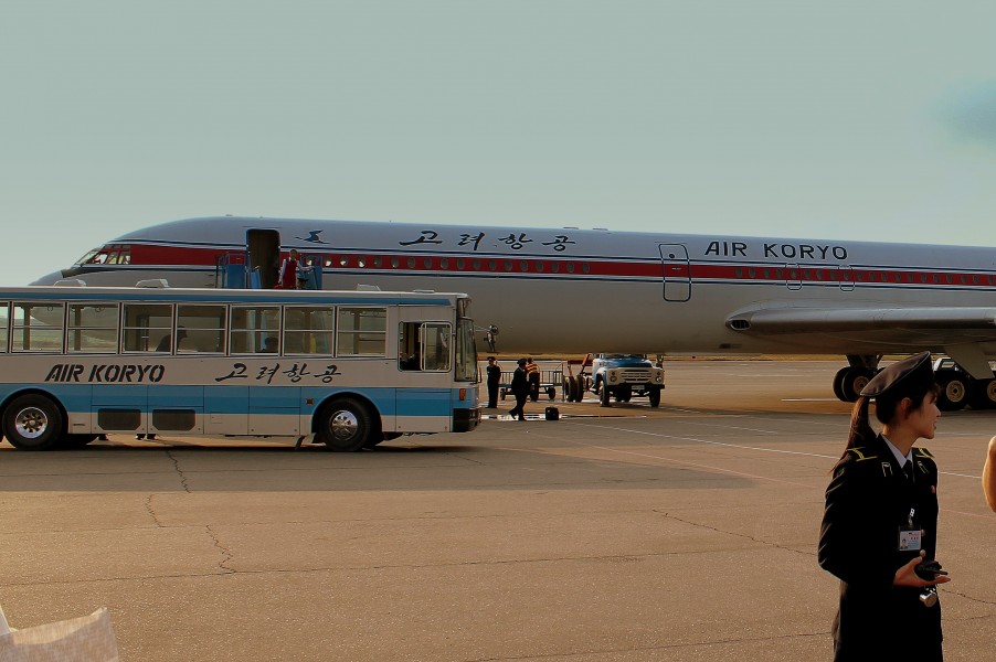 AIR KORYO FLIGHT JS152 P-881 IL62M BEIJING CAPITAL AIRPORT CHINA TO PYONGYANG SUNAN AIRPORT DPR KOREA ON ARRIVAL PYONGYANG SUNAN OCT 2012 (8854926554)