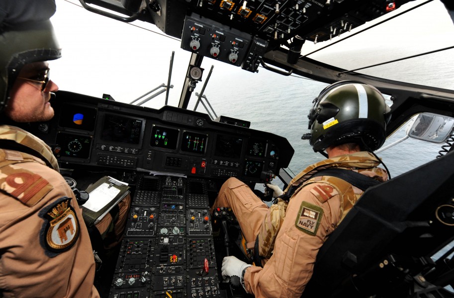 Aircrew Onboard Royal Navy Merlin Helicopter MOD 45150943