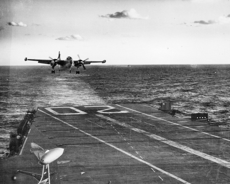 AJ Savage landing on USS Bennington 1956-57