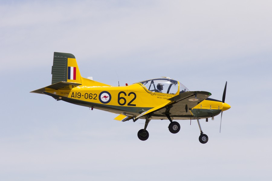 CT-4A Airtrainer A19-062 (VH-CTQ) landing during the Warbirds Downunder 2013 (1)