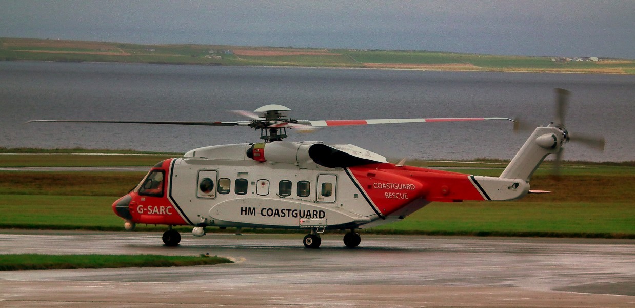 G-SARC HM COASTGUARD SEARCH AND RESCUE SIKORSKY S-92 HELICOPTER AT KIRKWALL AIRPORT ORKNEY ISLANDS SEP 2010 (10671385025)