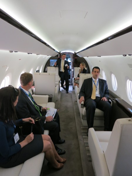 Gulfstream G280 cabin with passengers