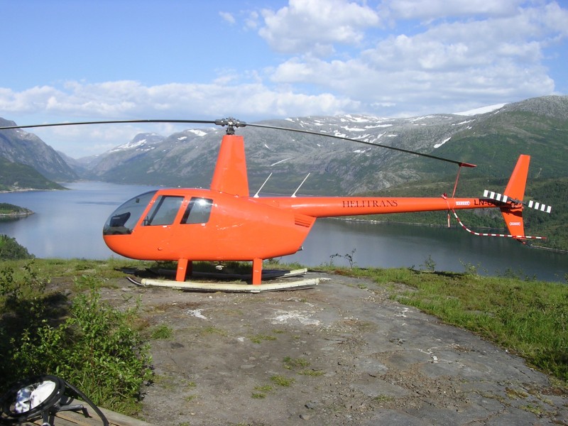 Helicopter fjordlandscape