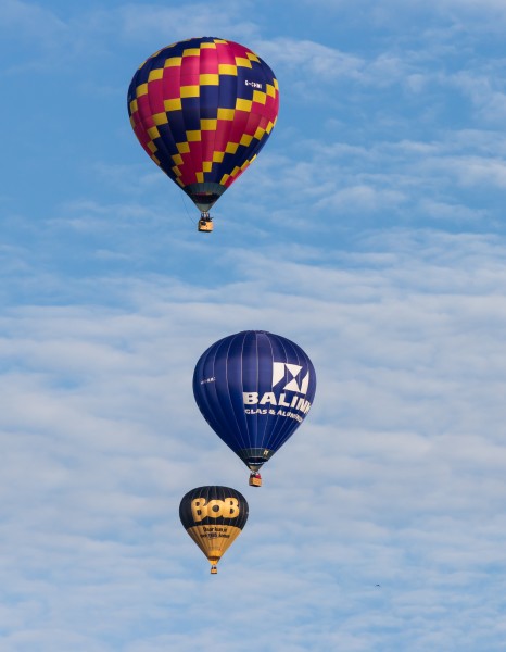 Meerdere ballonnen gelijktijdig in de lucht tijdens de Jaarlijkse Friese ballonfeesten in Joure 09