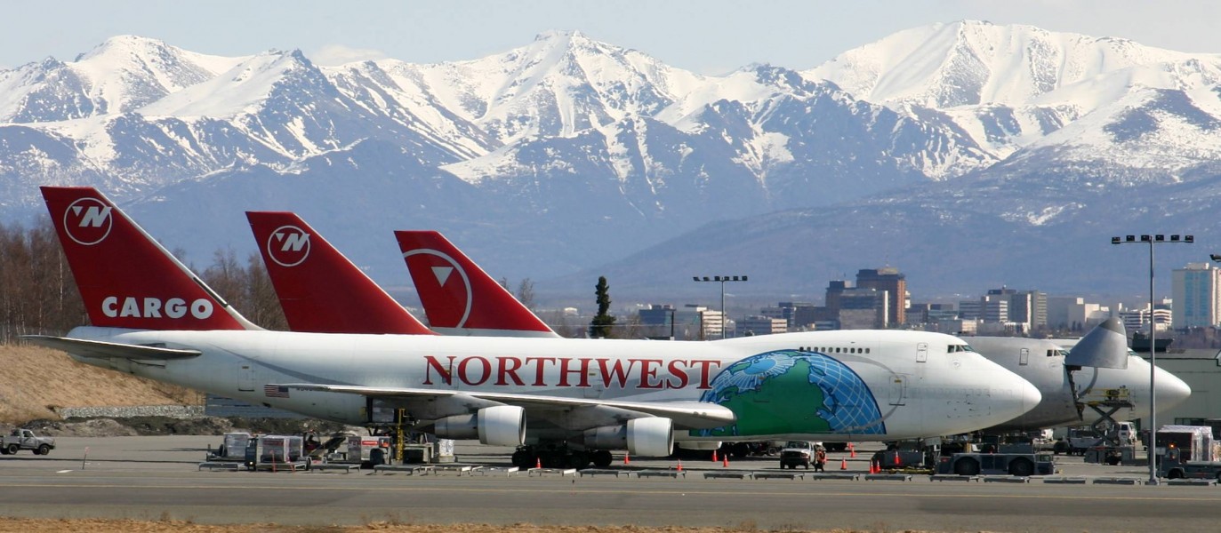 Northwest 747 Freighters Ted Stevens International Airport