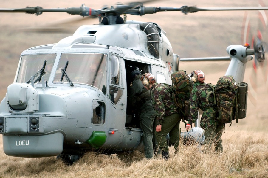 Personnel Board a Lynx Mk 8 Helicopter During a Training Exercise on Dartmoor MOD 45145821