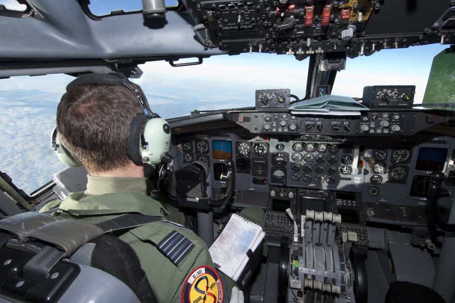 RAF E-3D Sentry AEW1 Pilot in the Cockpit MOD 45152316