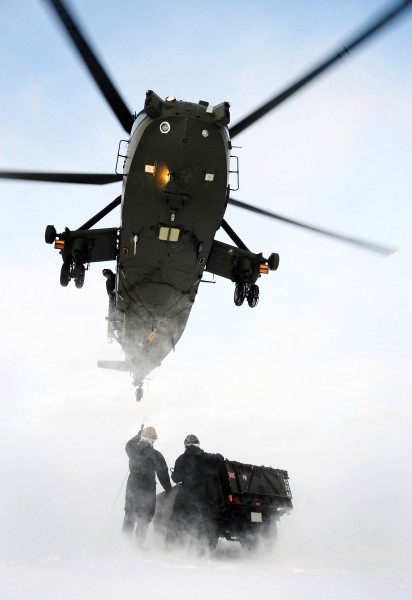 Royal Navy Sea King Mk4 Helicopter Takes Part in Arctic Flying Training MOD 45153641