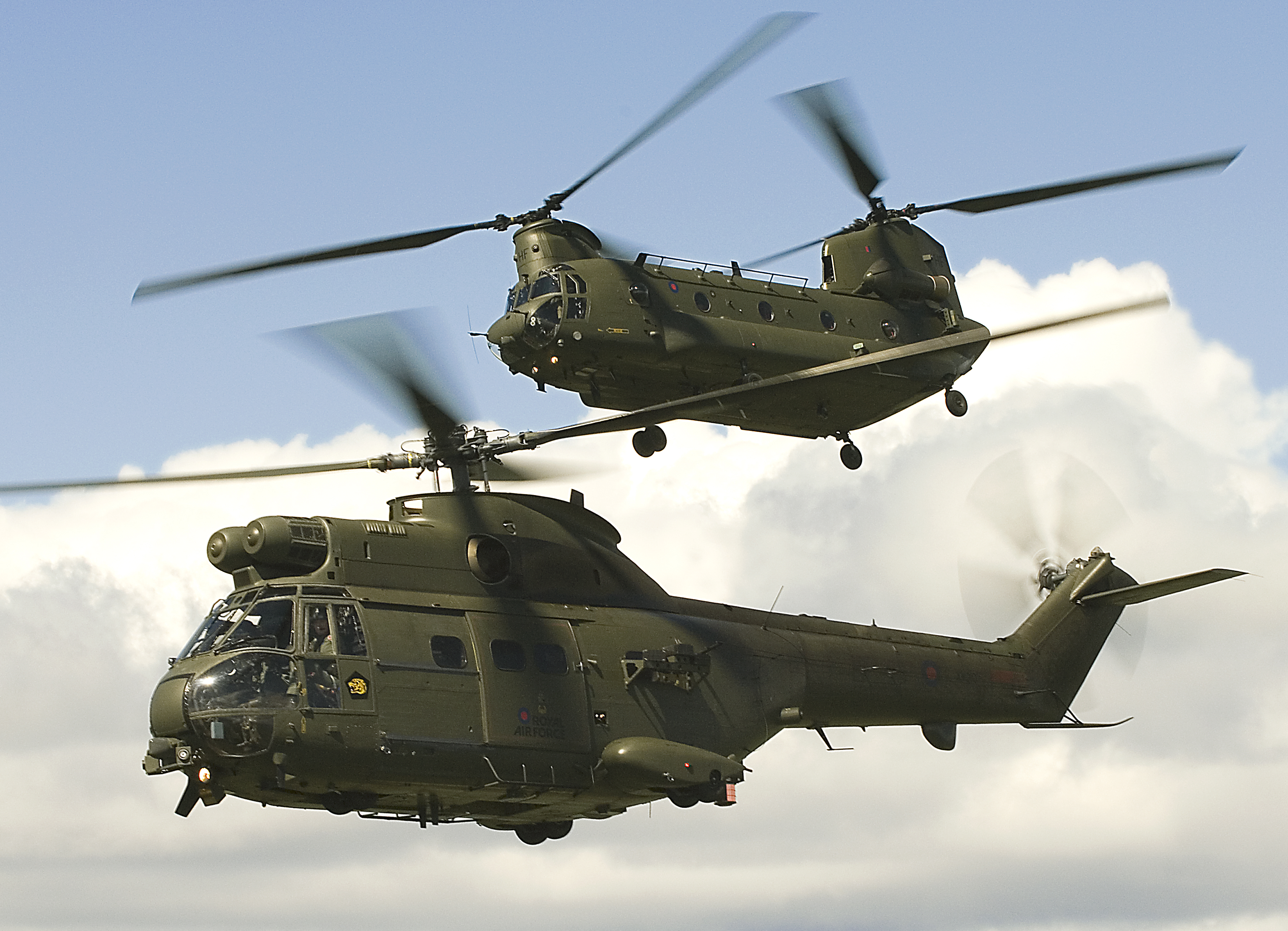 RAF Chinook and Puma in Close Formation MOD 45149757