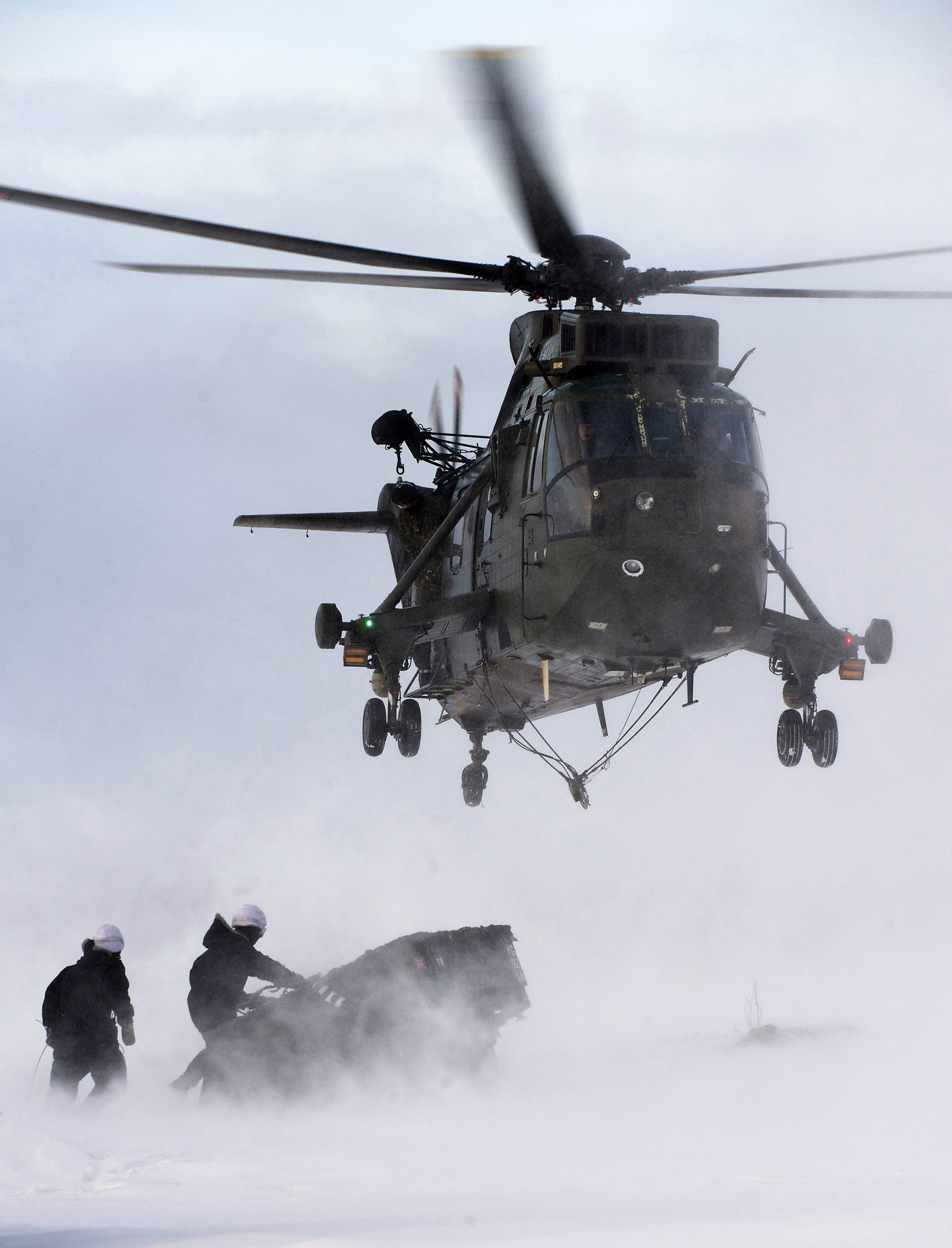 Royal Navy Sea King Mk4 Helicopter Practices Load Lifting Drills in Norway MOD 45153639