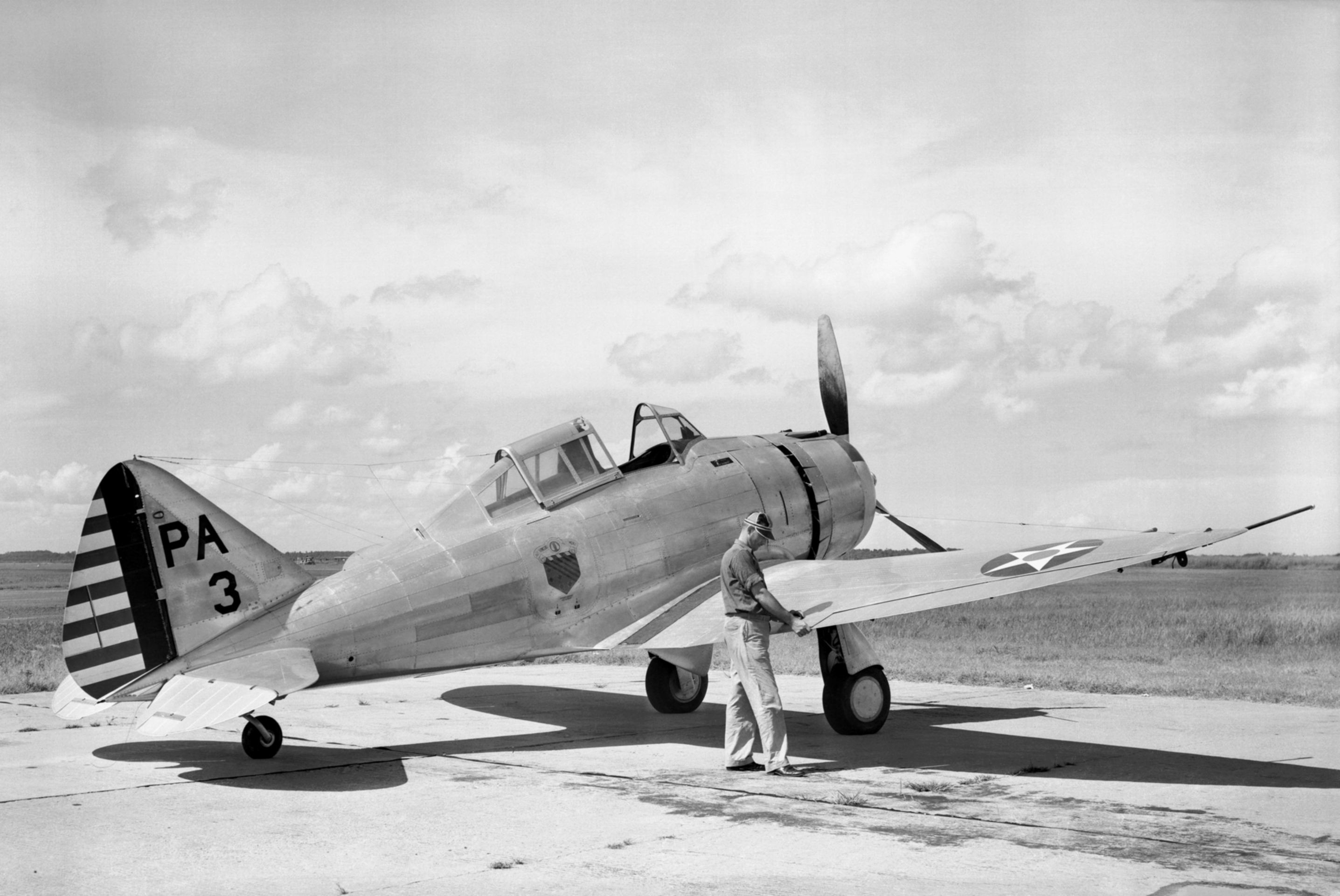 Seversky P-35 at NACA Langley in 1935 (aft view)