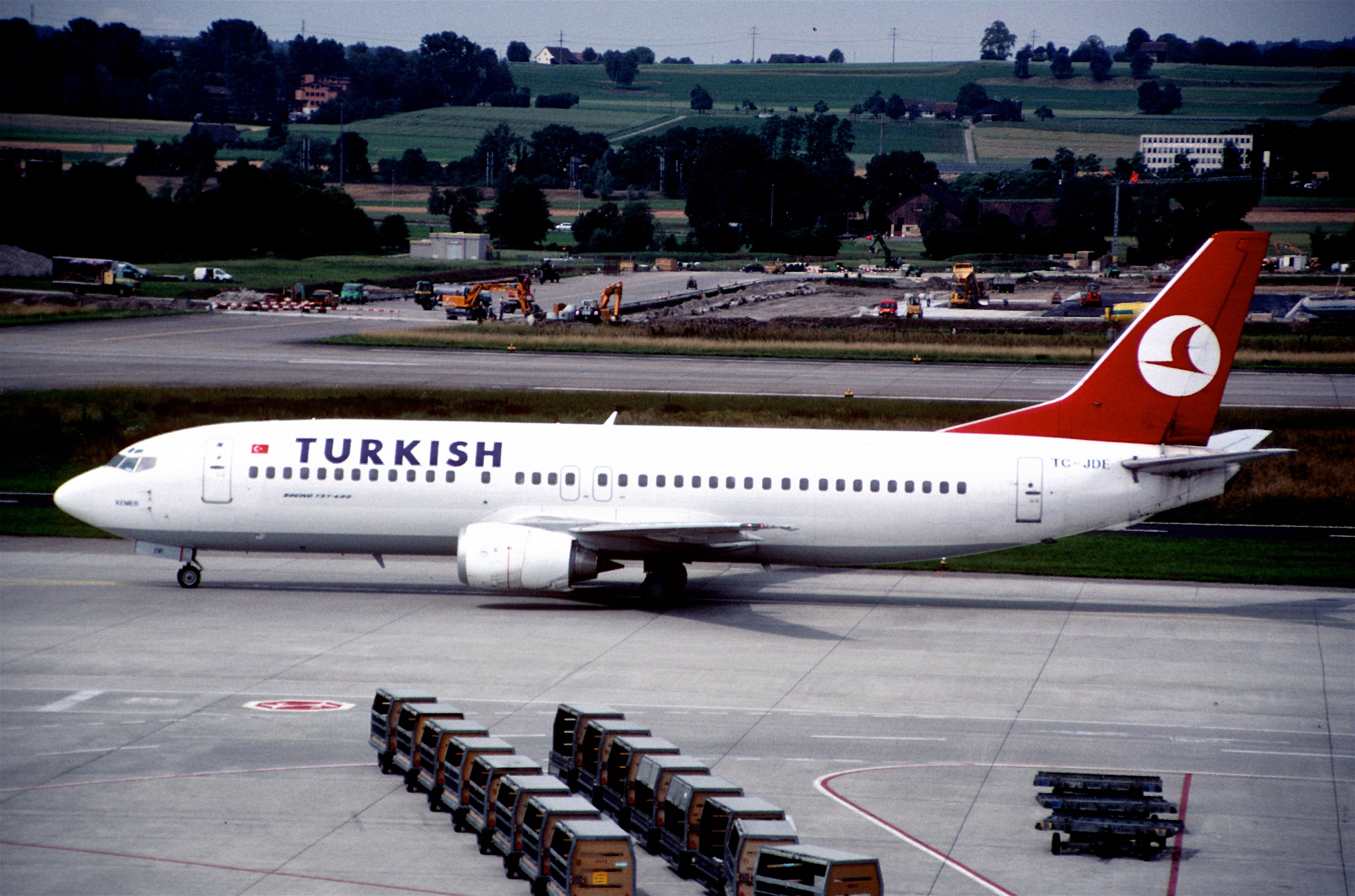 62bh - Turkish Airlines Boeing 737-4Y0; TC-JDE@ZRH;29.06.1999 (5125487441)