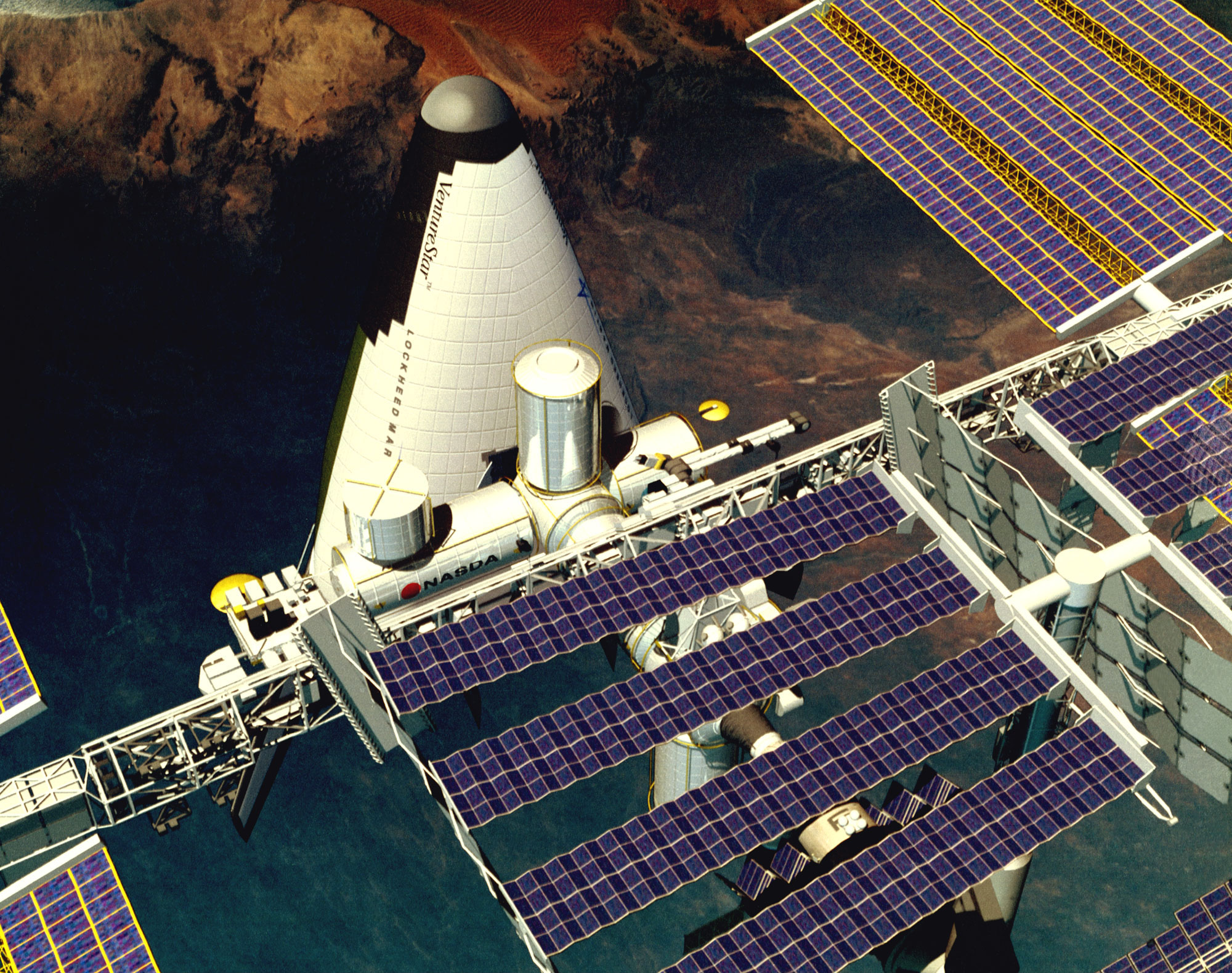 VentureStar docked with ISS