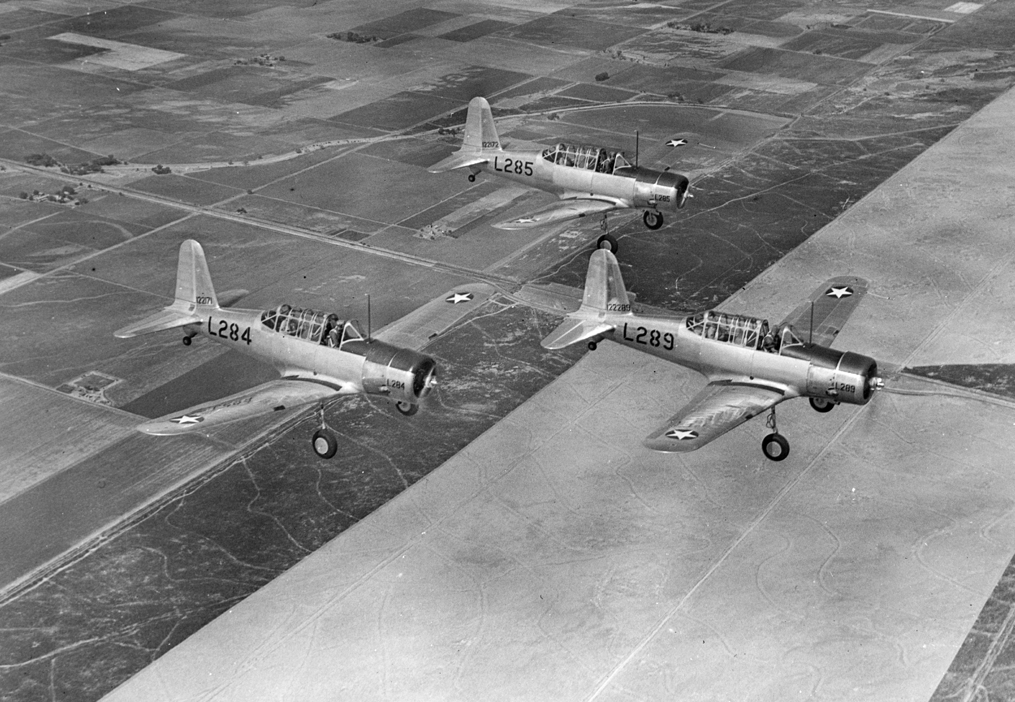 Vultee BT-13s in flight Apr 1943