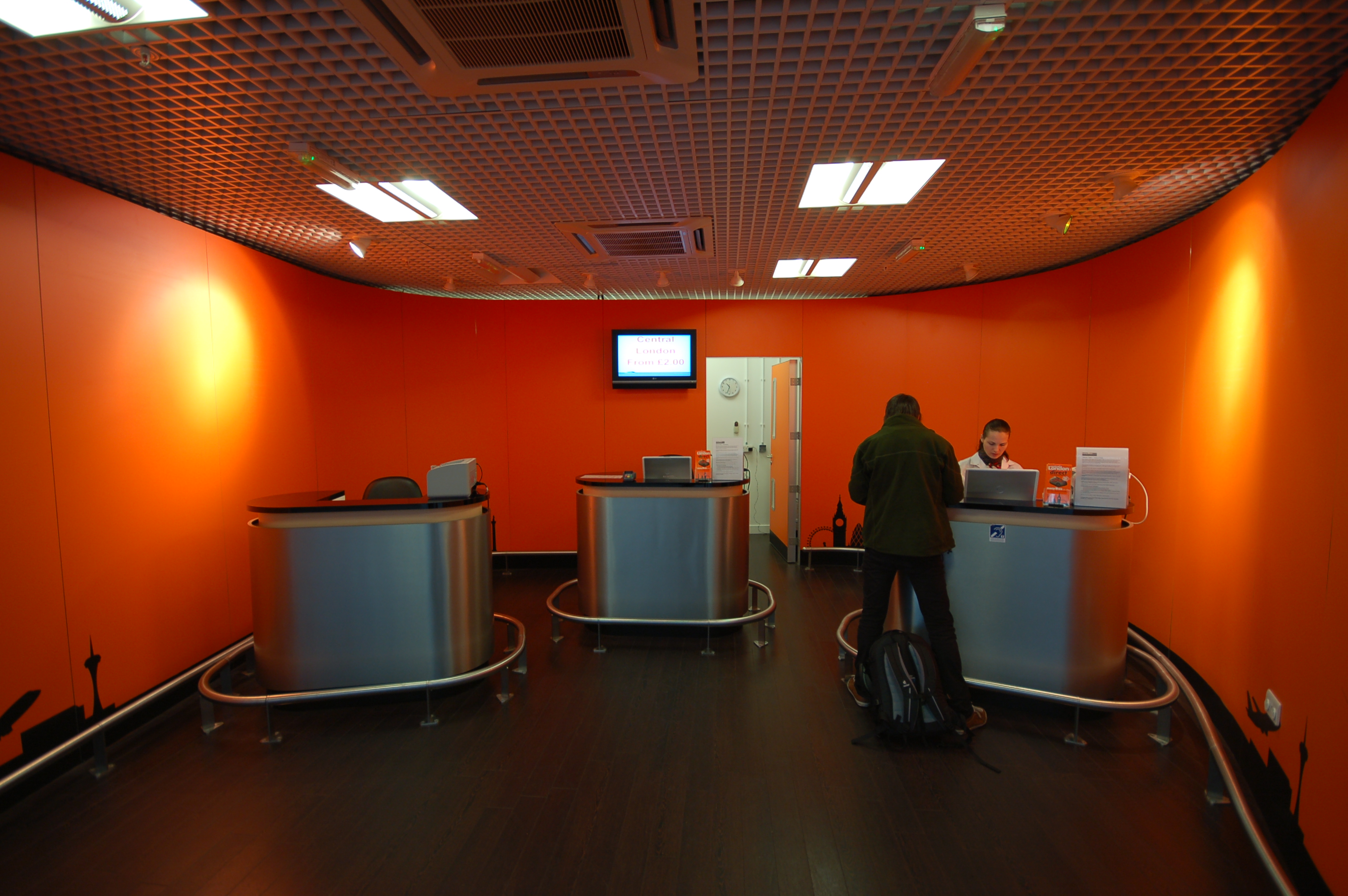 Easyjet bus box office at London Stansted Airport