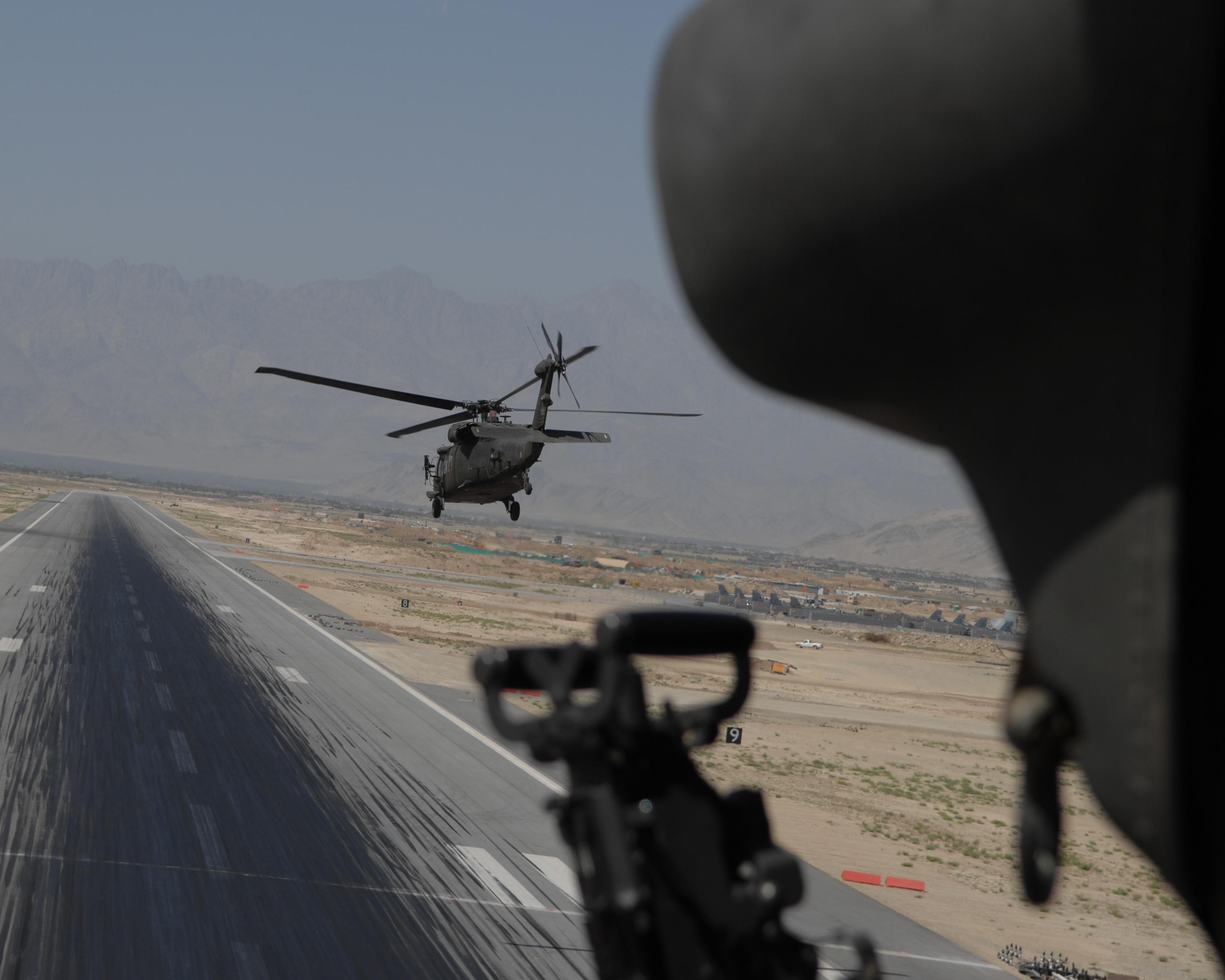 Helicopter taking off at Bagram
