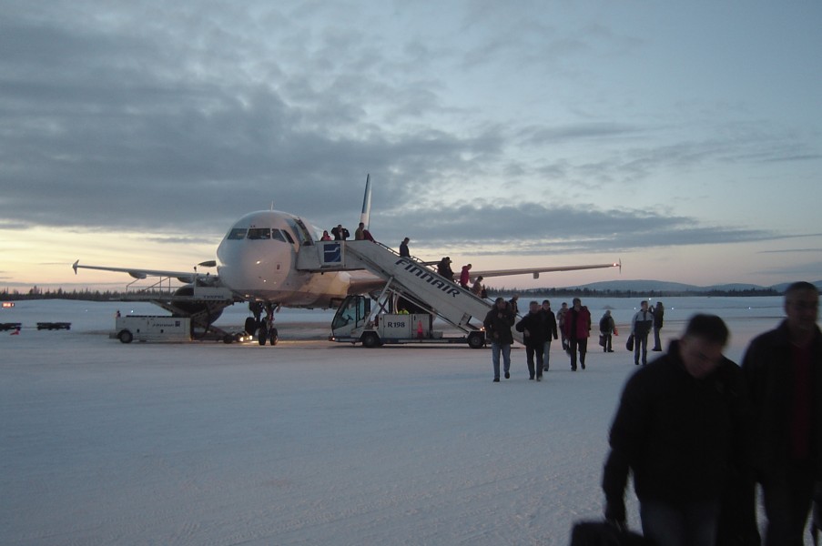 Finnair A320 at Kittilä Airport