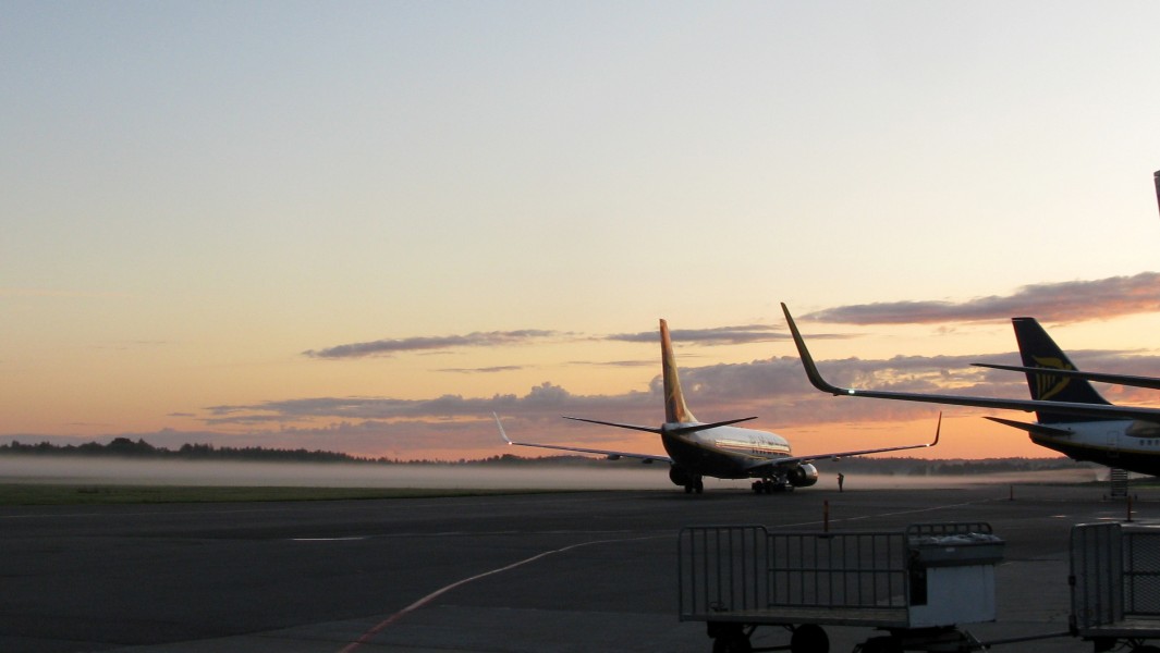 Ryanair plane at Airport Stockholm Skavsta, Sweden