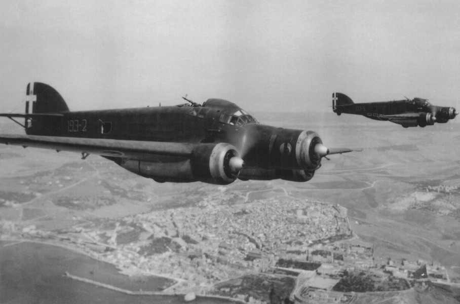 Two Savoia-Marchetti S.M.79 over Sciacca