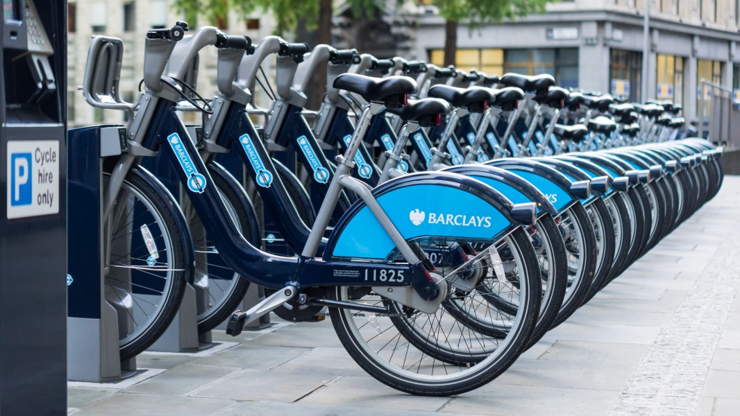 Barclays Cycle Hire, St. Mary Axe, Aldgate