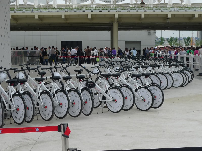 Bicycles at Denmark Pavilion of Expo 2010