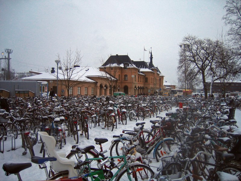 Bikes outside Central train station, Uppsala, Sweden