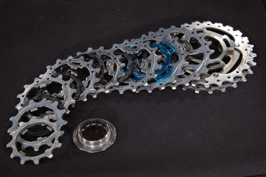 Disassembled Campagnolo Centaur cassette - side view