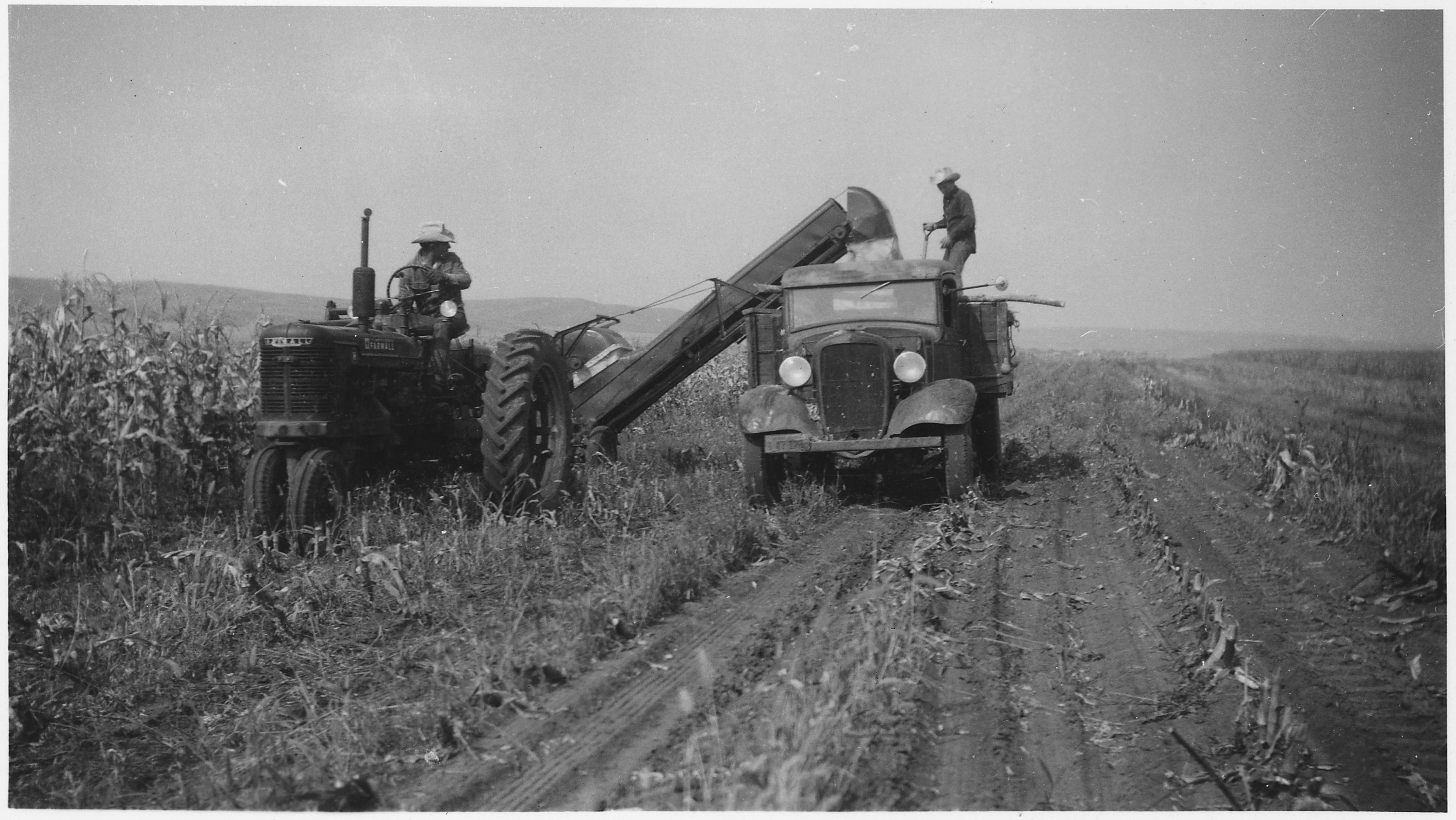 August and Nathan Little Soldier cutting silage - NARA - 285339
