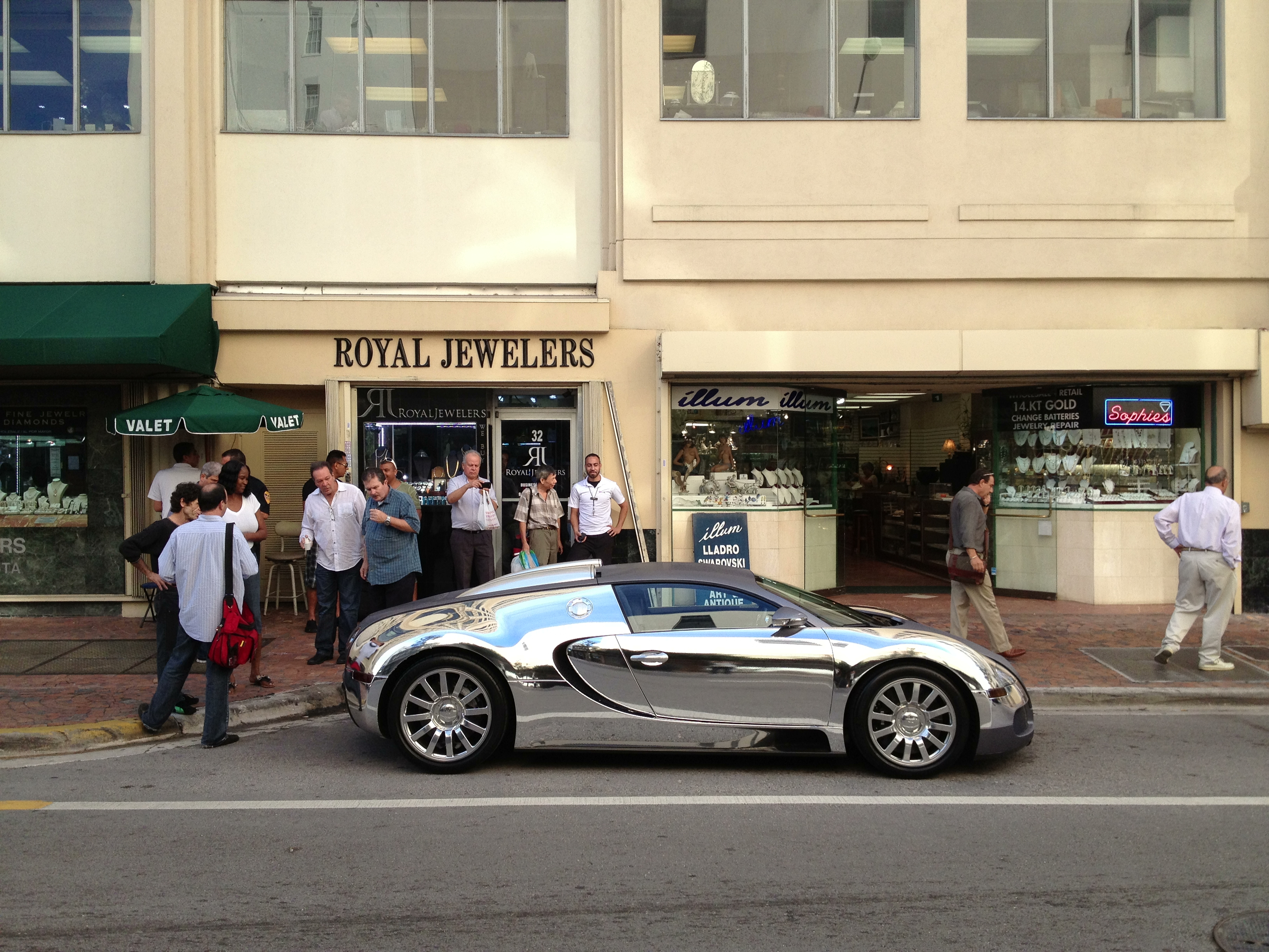 Bugatti In Jewelry District Downtown Miami