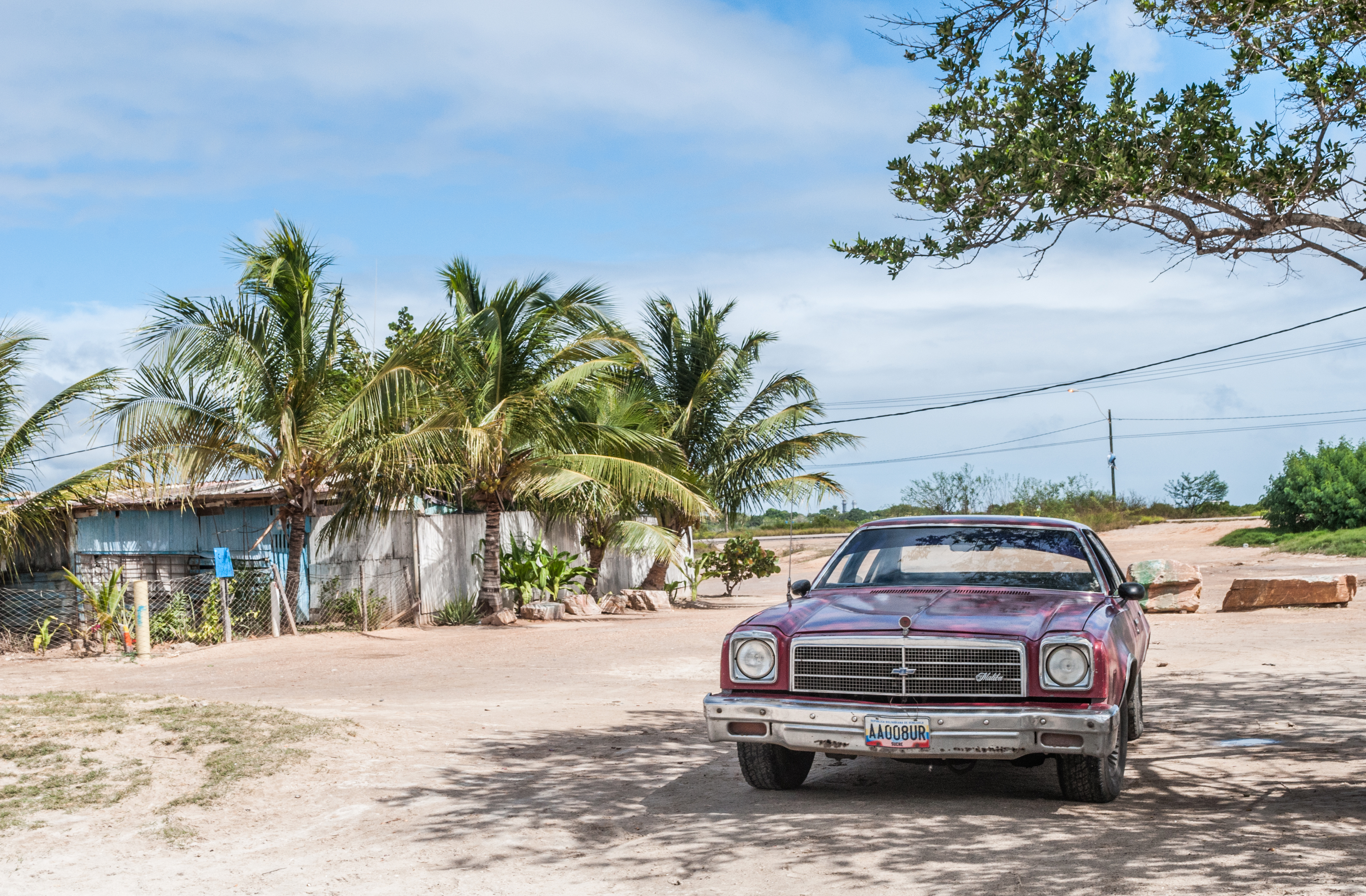 Chevrolet Malibu car in El Guamache Beach, Margarita island