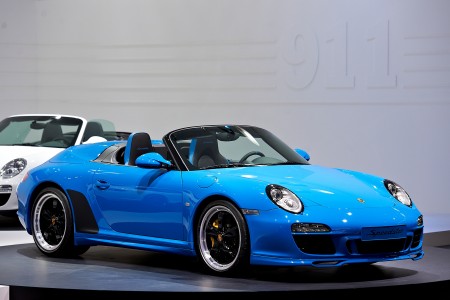 Blue 2010 Porsche 911 Speedster (997) at the 