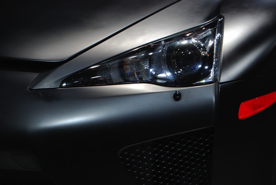 Lexus LFA Matte-Black supercar headlight