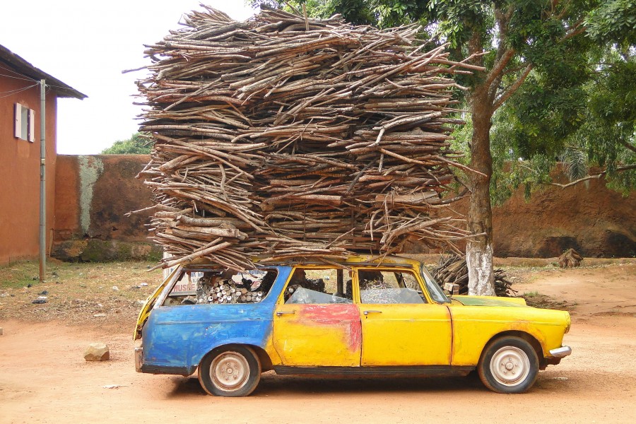 Peugeot Car Laden with Firewood - Abomey - Benin