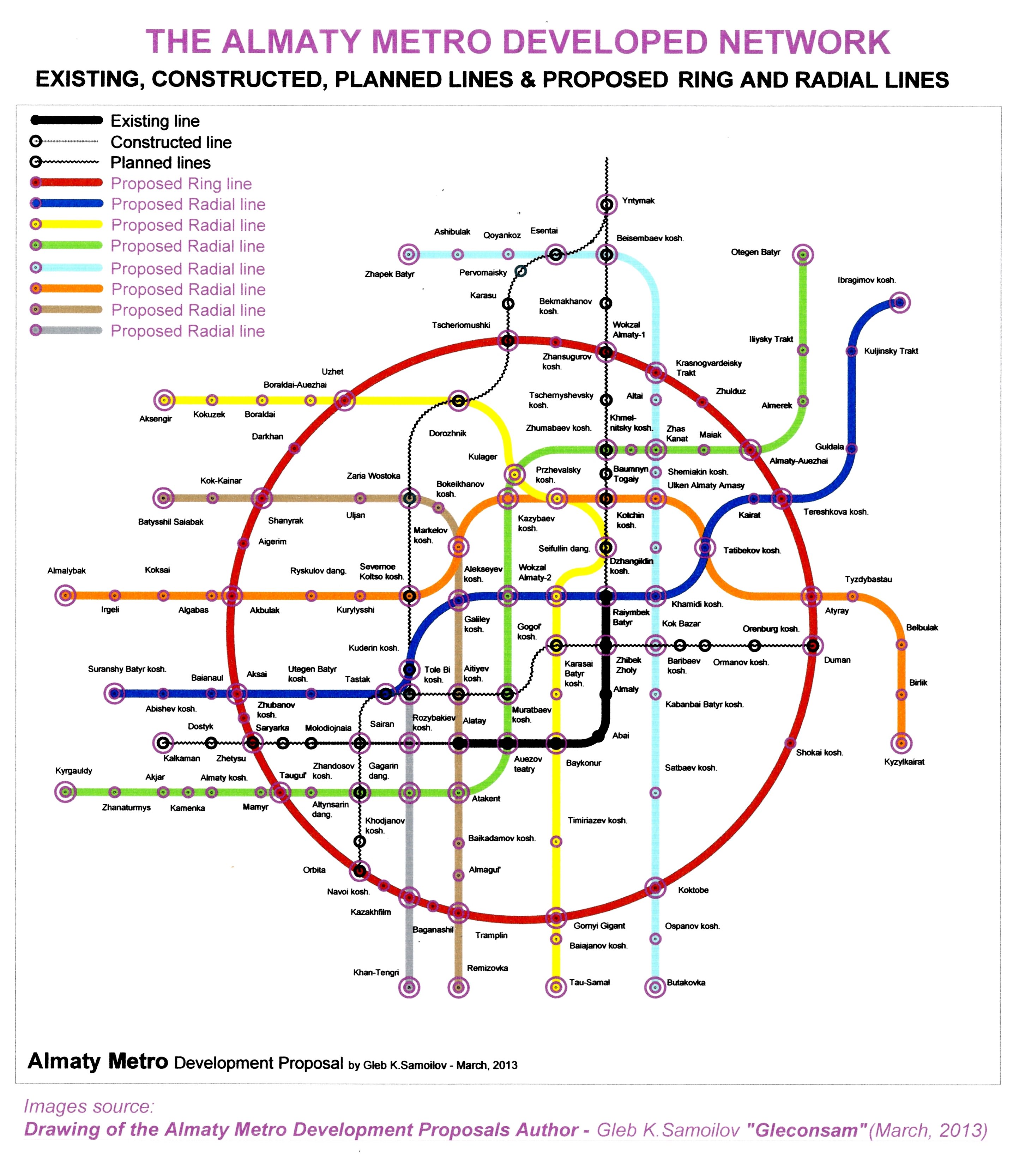 The Almaty Metro map (DEVELOPMENT PROPOSALS – March, 2013)