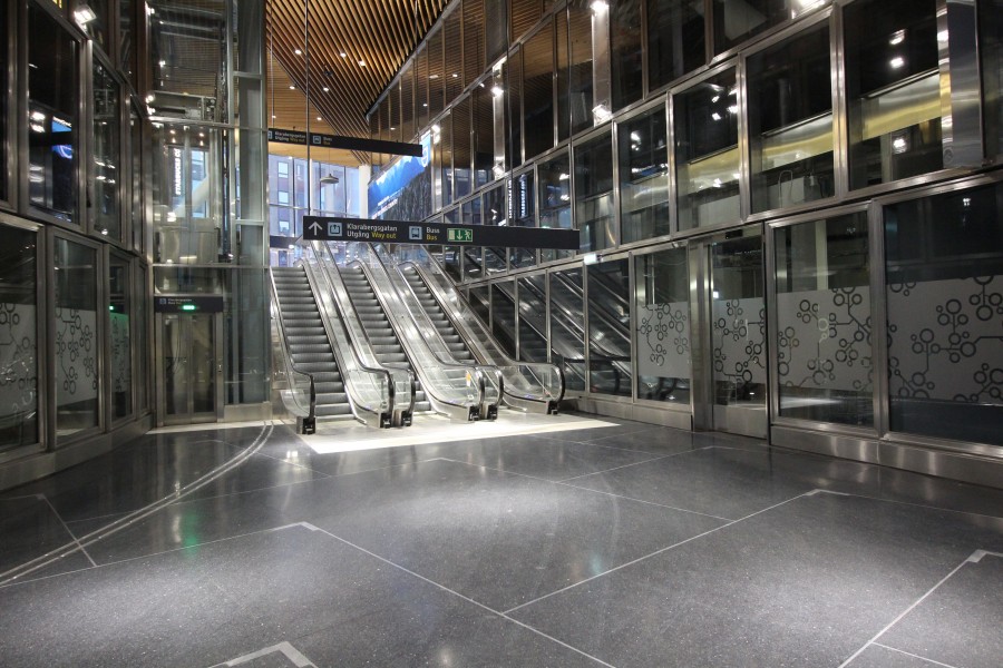 Escalators at T-Centralen Stockholm February 2017