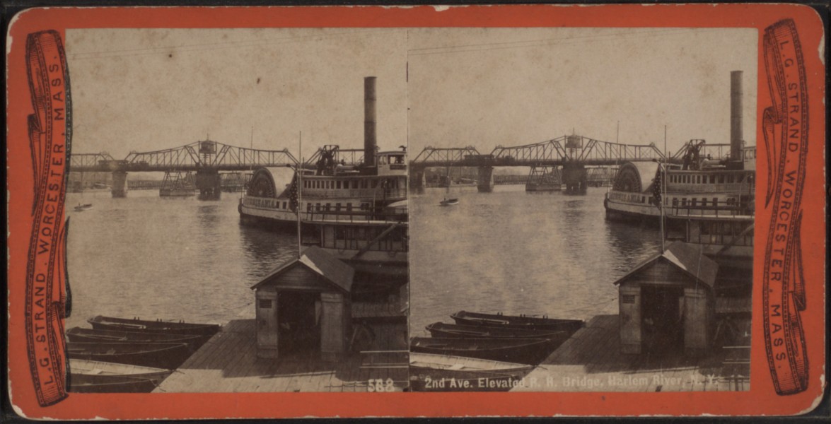 2nd Avenue Elevator & Bridge, Harlem River, N.Y, from Robert N. Dennis collection of stereoscopic views