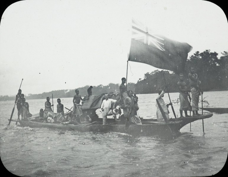 Boat with British Ensign, Congo, ca. 1900-1915 (IMP-CSCNWW33-OS10-81)