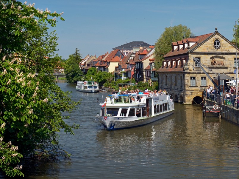 Boats on Regnitz Bamberg Germany